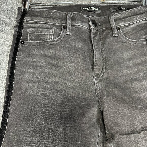 Banana Republic Jeans Womens 28 Skinny Black Cotton Stretch Pockets Premium Deni - Picture 4 of 9